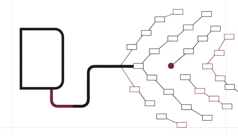 Diagram of one licence document connected to many separate sites